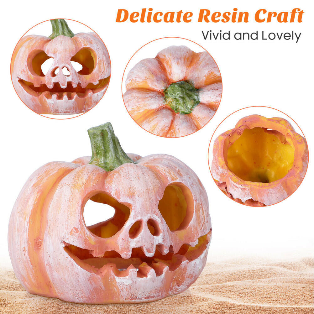 Pumpkin Shaped Fish Hideout House Tank Decor Aquarium Fish Tank Decoration