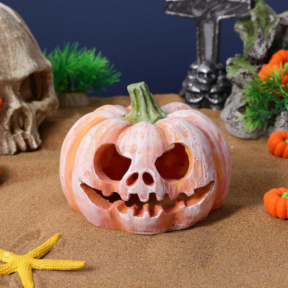 Pumpkin Shaped Fish Hideout House Tank Decor Aquarium Fish Tank Decoration