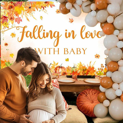 AIBIIN Baby Shower Pumpkin Backdrop Yellow 70.8x43.3 inch Fall Decor