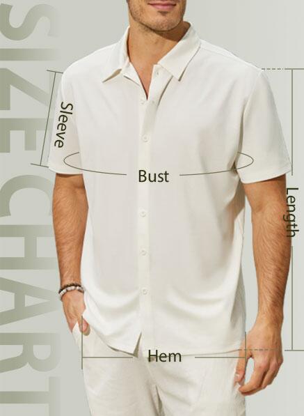 JEKAOYI Men's Stretch Wrinkle-Free Dress Shirt Button Down Beige Size L