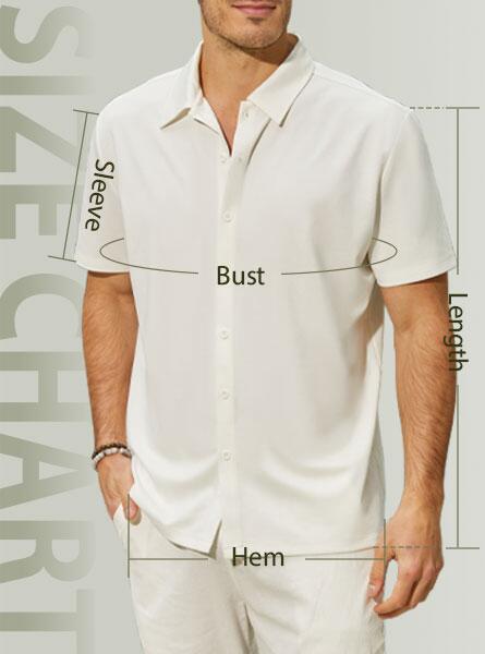 JEKAOYI Men's Stretch Wrinkle-Free Dress Shirt Button Down Beige Size L