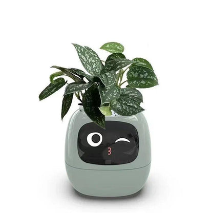 Plantly Smart Flowerpots,Smart Pet Planter,Ai Planter,Intelligent Flowerpots,Multiple Expressions,7 Smart Sensors, and Ai Chips for Gardening (Yellow)