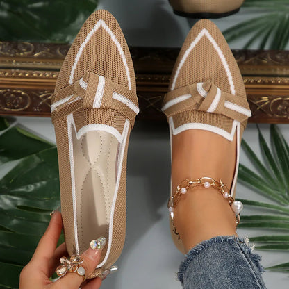Point Toe Mesh Flat Slip-Ons