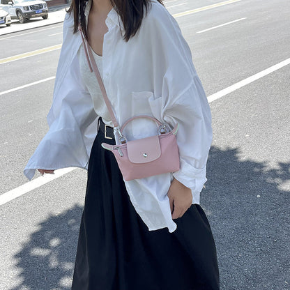 Retro fashion versatile women's bag, shoulder crossed, carrying high-end nylon dumpling bag