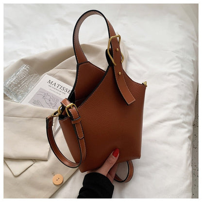Retro Women's Bag Fashion Casual Bag Portable Water Bucket Bag Red Crossbody Women's Bag