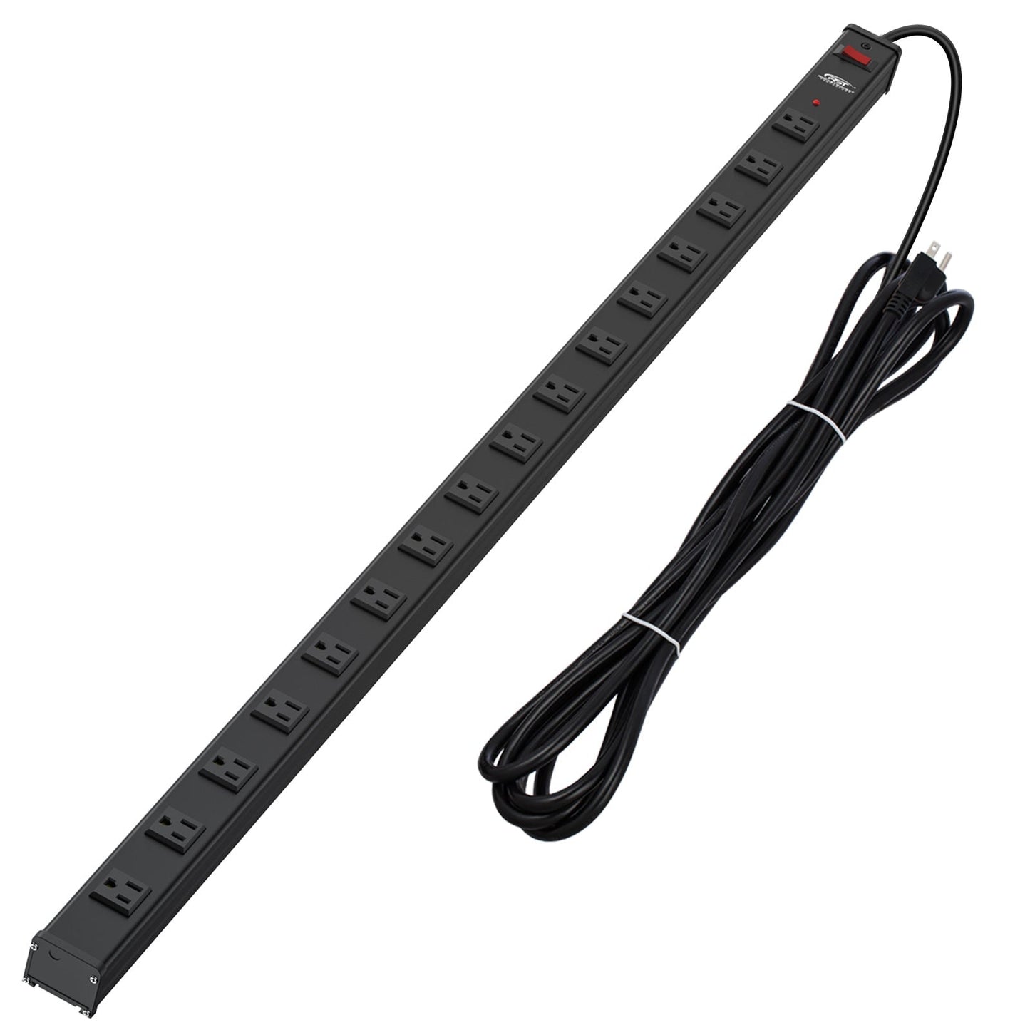 16-Outlet Metal Power Strip Surge Protector, 1800 Joules, 2.6" Ultra-Wide Spaced, 15ft