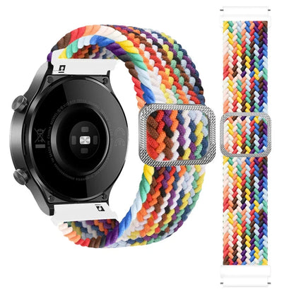 MVSSAT Braided Magnetic Buckle Watch Band 22mm Rainbow