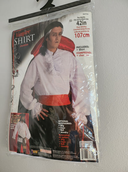 Forum Novelties Men's Vampire Pirate Shirt Chemise White One Size