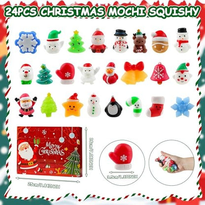 Govetom 2025 Christmas Advent Calendar 24 Days Multi-color Mochi Squishy Toys