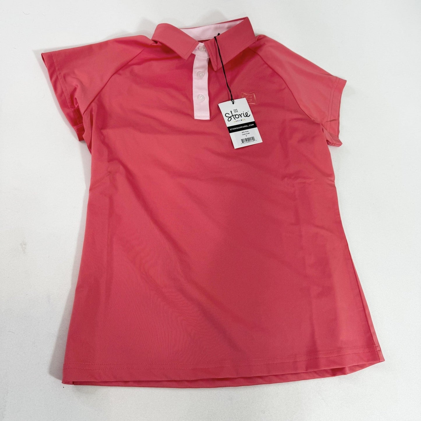Storie Milli Polo Women's Short Sleeve Golf Polo Shirt Coral Crush Size S
