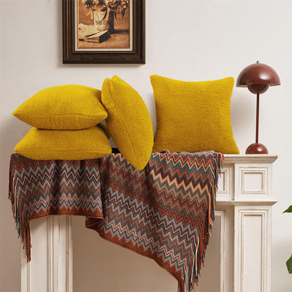 VAKADO Yellow Corduroy Couch Throw Pillow Covers 16x16 Set of 4