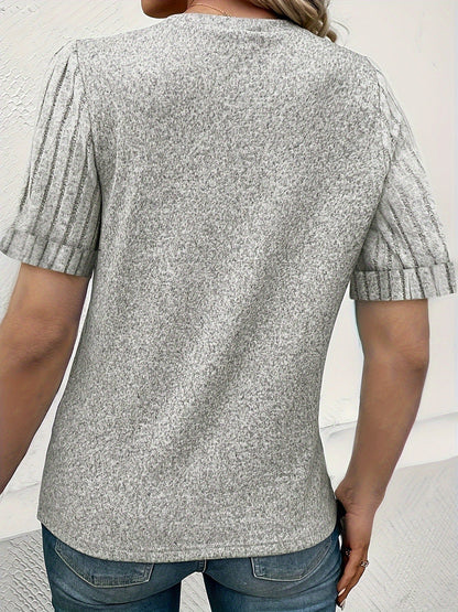 Spring new solid color casual simple pullover for women