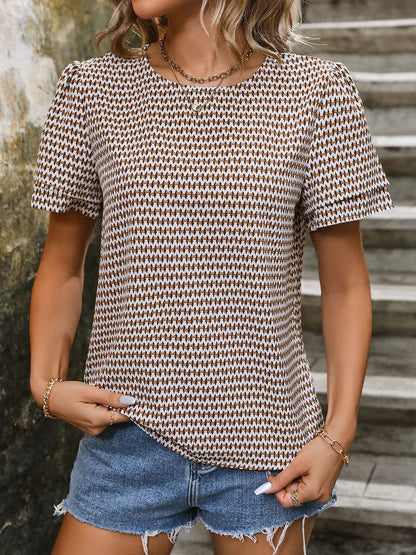 Summer long sleeved pullover printed shirt for women