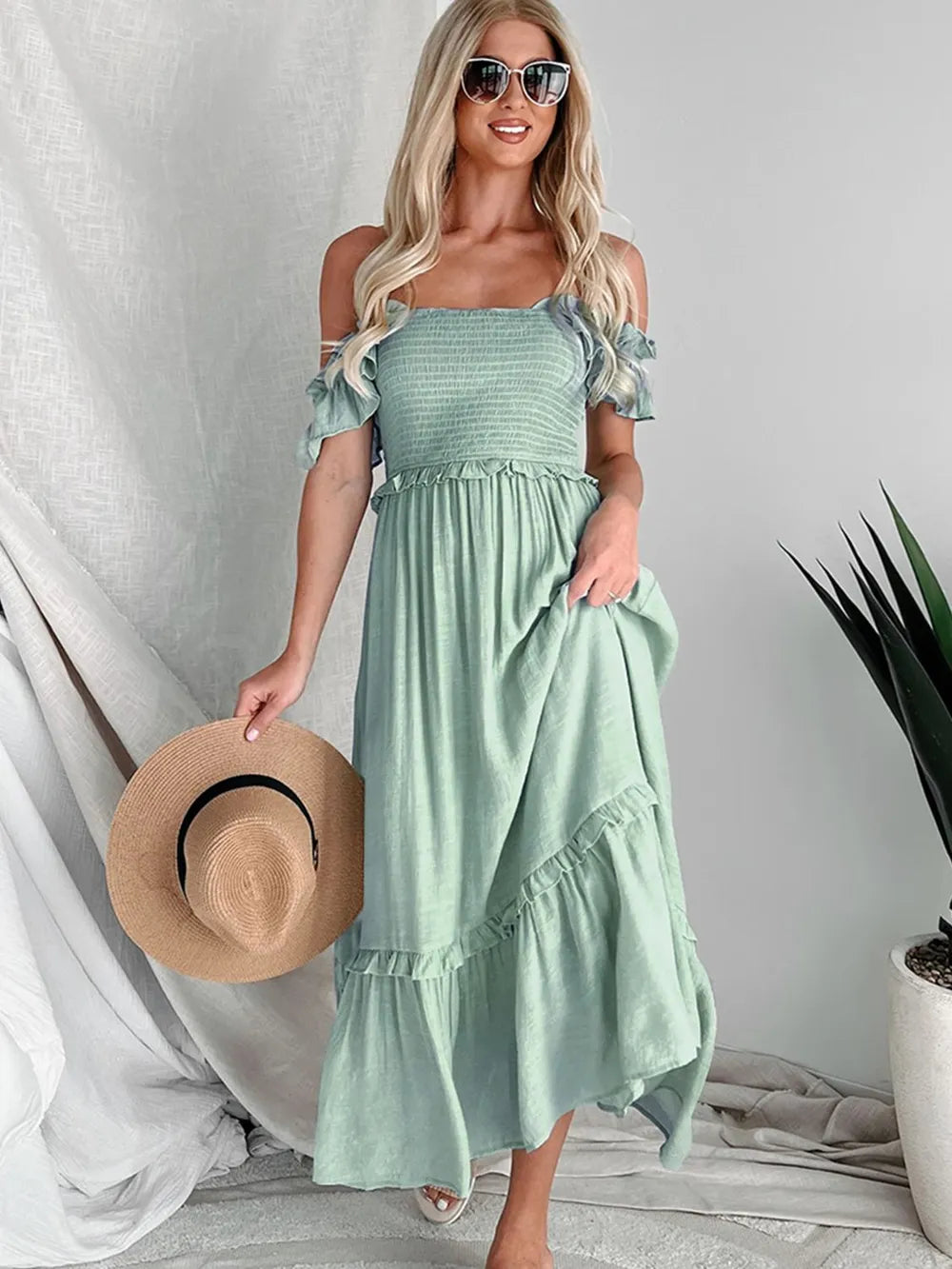 Summer new women's solid color dress
