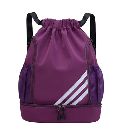 Thickened backpack, large capacity, ultra-light dry and wet separation sports swimming bag, drawstring training backpack