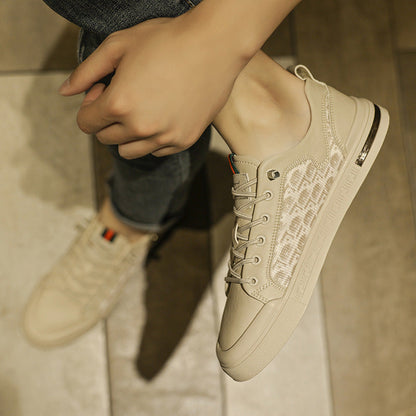 Trendy student casual sports shoes men's low cut lace up outer board shoes