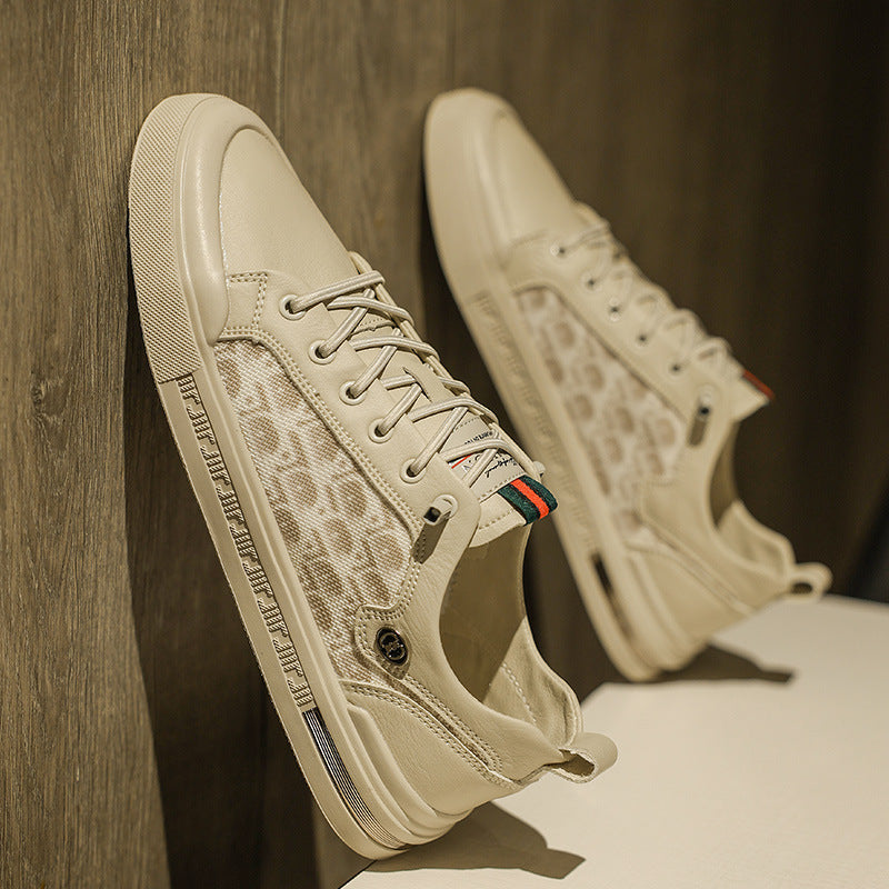 Trendy student casual sports shoes men's low cut lace up outer board shoes