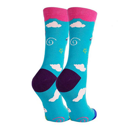 Unicorn Rainbow Printing Autumn And Winter Leisure In The Tube Sports Holiday Gift Socks