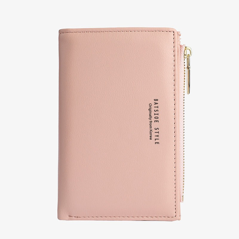 Women's wallet simple ultra-thin side zipper medium coin purse student bag